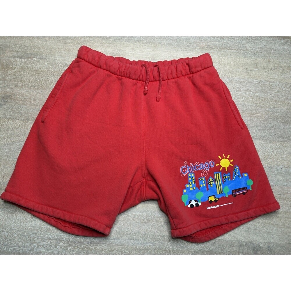 Madhappy Chicago Pop Up Exclusive Sweat Shorts Red Size Small